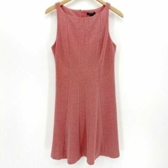 Tommy Hilfiger Womens Red Textured Fit & Flare 8 Knee Length Tank Dress NWT - Picture 2 of 10